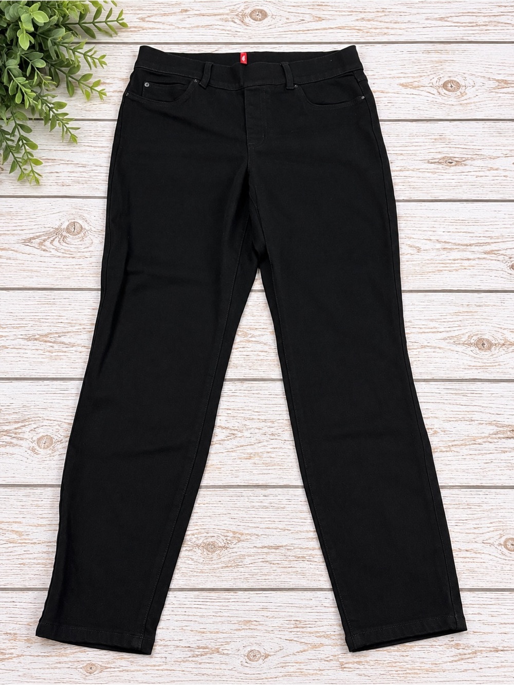 SPANX Black Straight-Leg Jeans